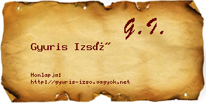Gyuris Izsó névjegykártya